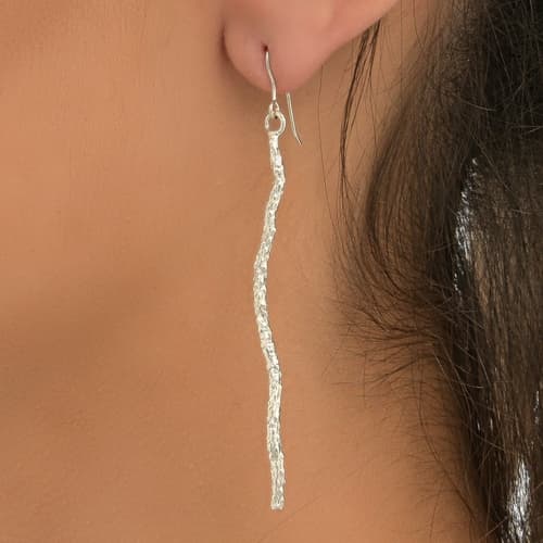 Silver Twig Earrings – Handmade Sterling Silver Statement Branch